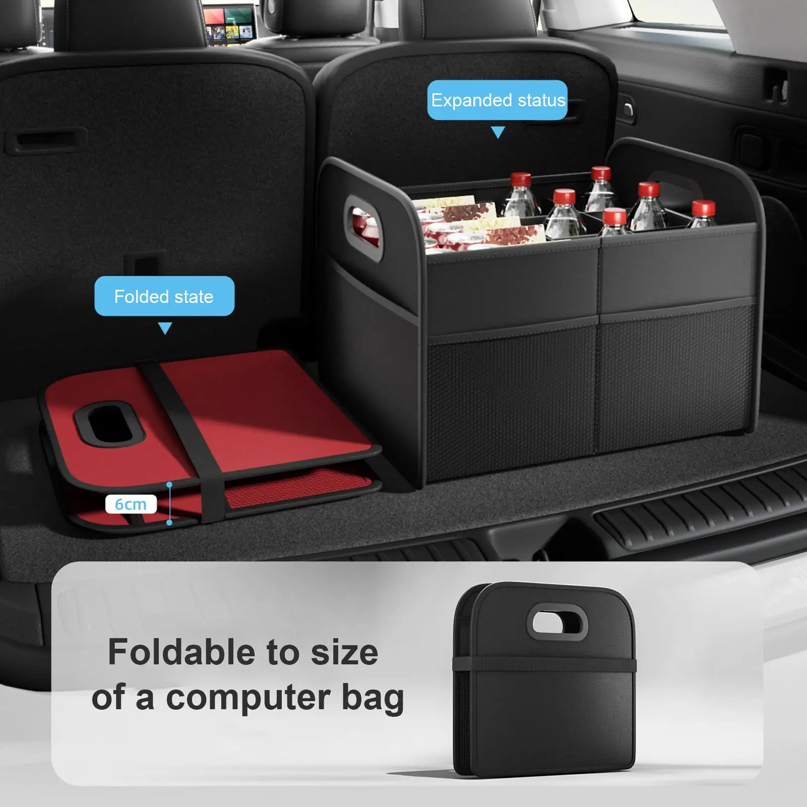 

Car Trunk Storage Box 30L Folding Car Trunk Organizer Car Interior Thicken Trunk Side Partition Multifunction Storage Box