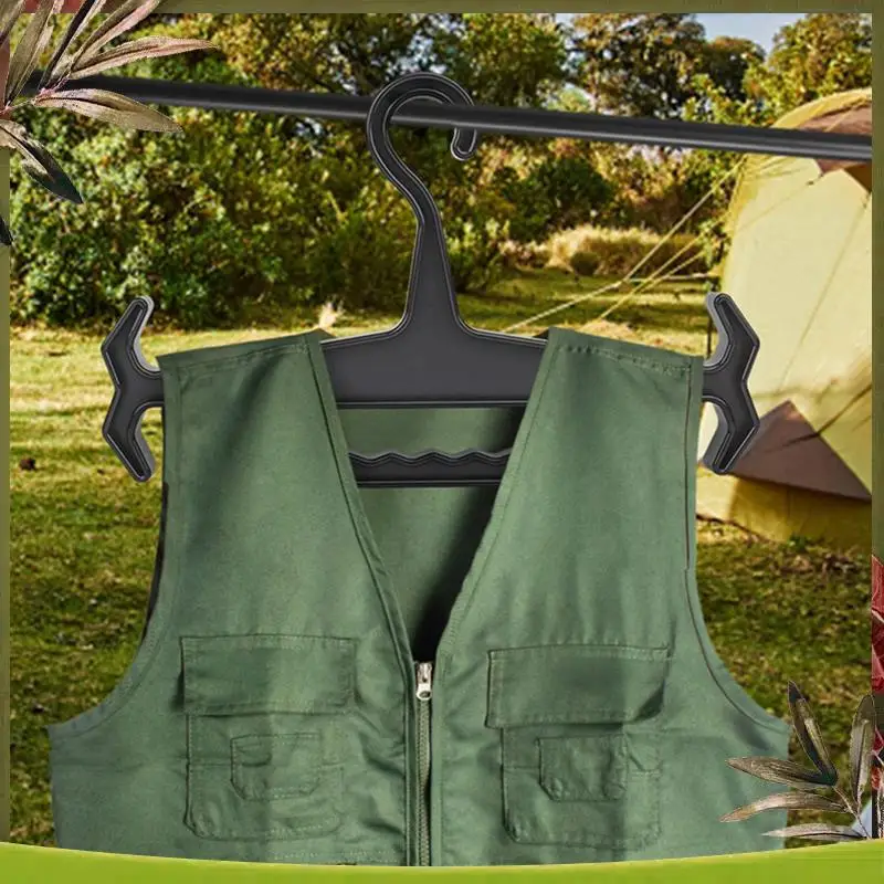

Reliable-Heavy Duty Hanger For Vest Wetsuit Hanger,Survival Equipment Storage Organizer Black 6PCS
