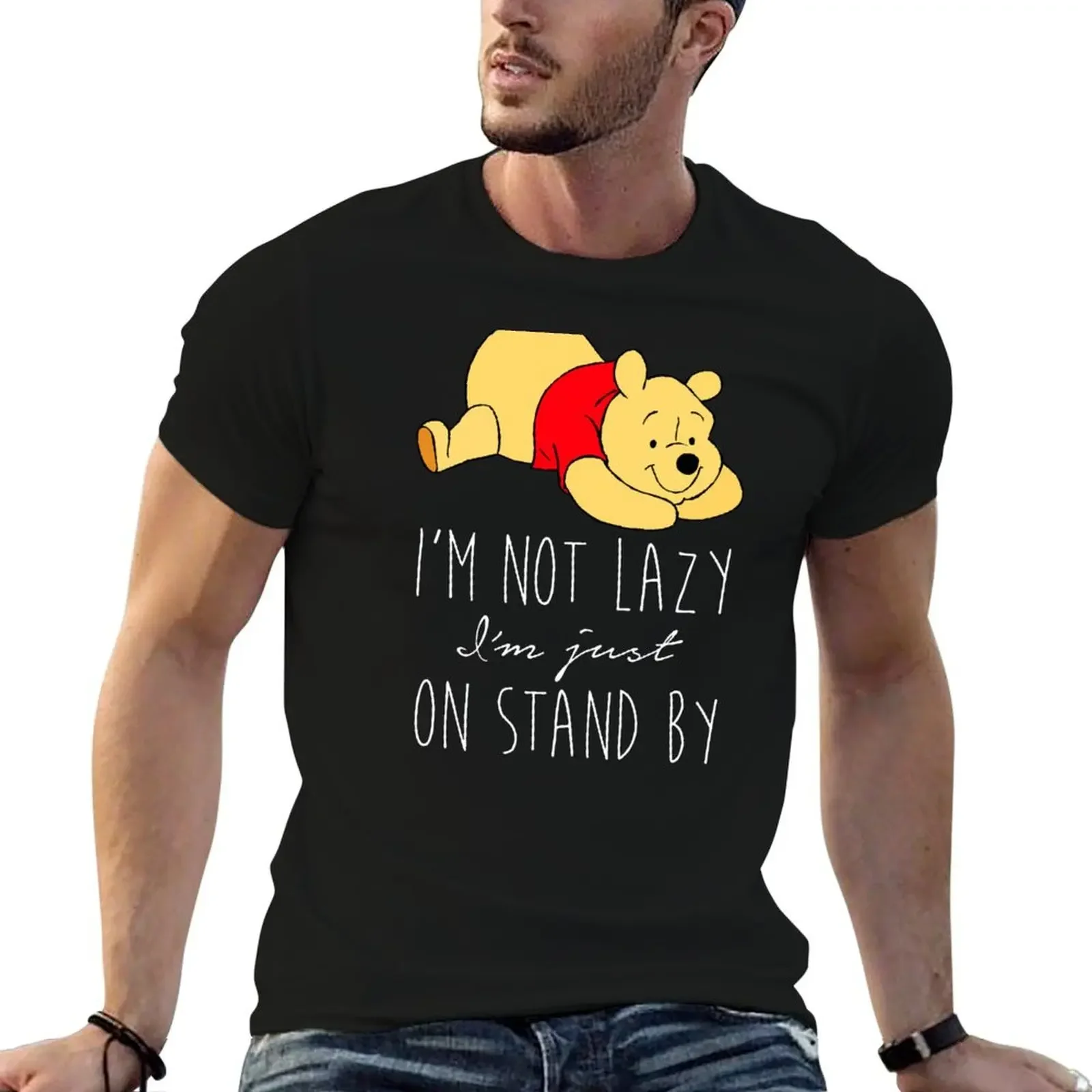 Cartoon Lazy Lazy T-Shirt vintage graphic tee kawaii clothes workout shirts for men