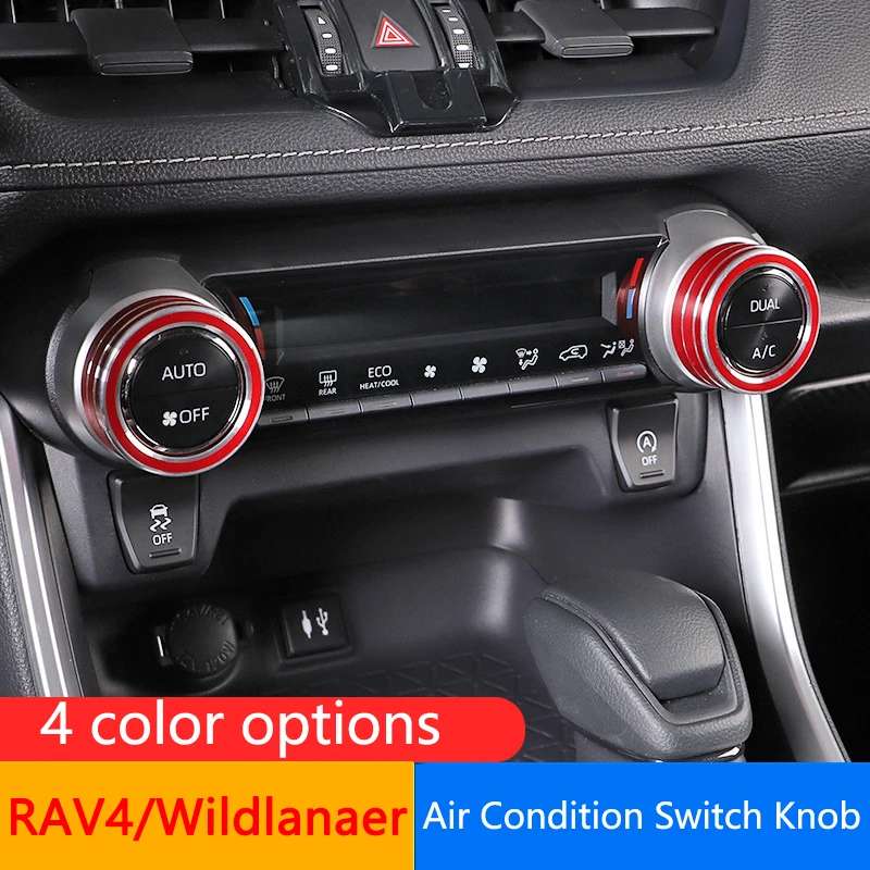 

For Toyota RAV4 RAV 4 WILDLANDER 2020 Car Central Air Condition Switch Knob Ring Cover Decoration Hybrid Accessories