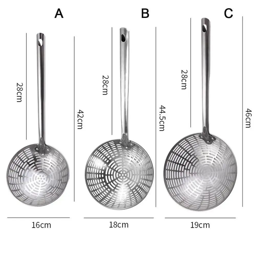 Stainless Steel Colander Long Handle Oil Frying Kitchen Fried Food Net Sieve Tool Spoon Leaky Spoon Household Cooking Tool