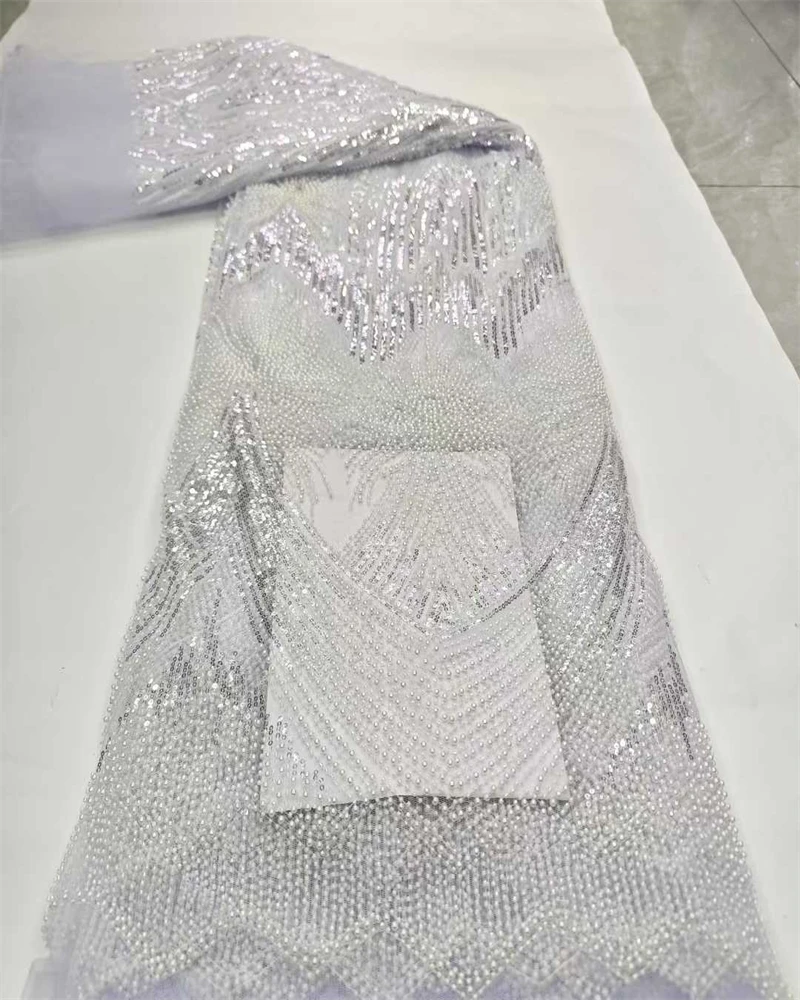 

High Quality African Brocade Jacquard Lace Fabric 2025 French Style for Wedding Home Decor Yards