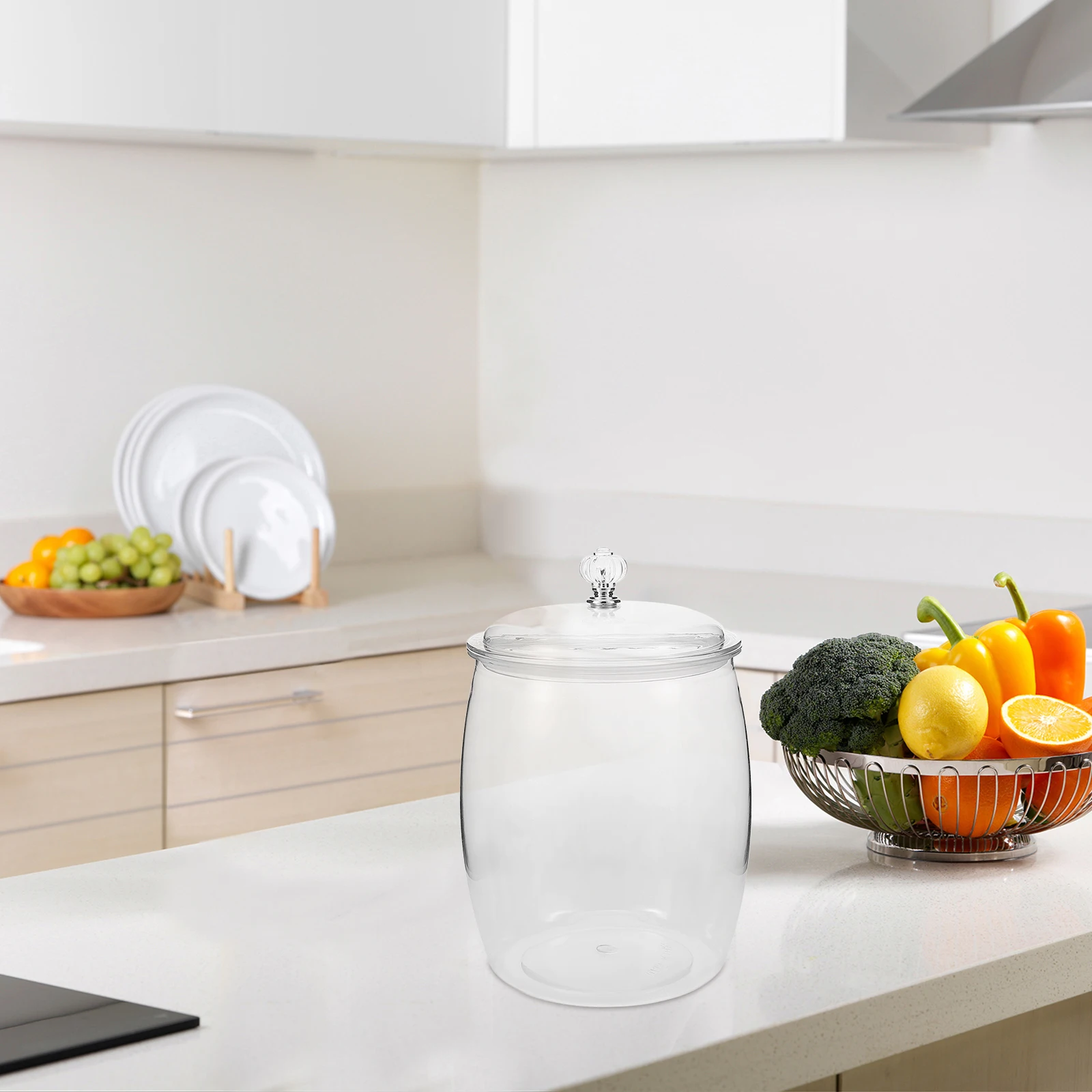 

Large Capacity Plastic Candy Cookie Jar Airtight Seal Clear Storage Container Kitchen Canister Food Jar Plastic Containers