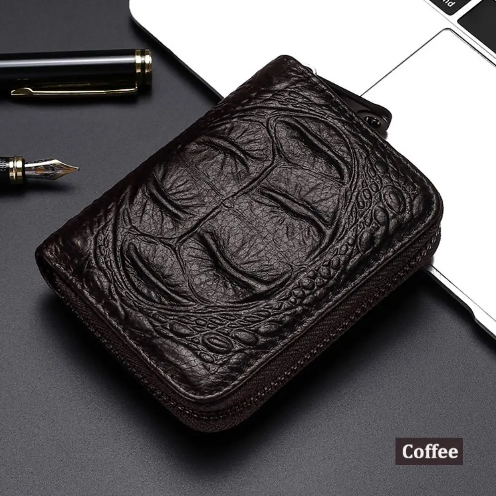 Classic Style Portable Crocodile Leather Wallet PU Leather Anti Theft Money Bag Accordion Wallet