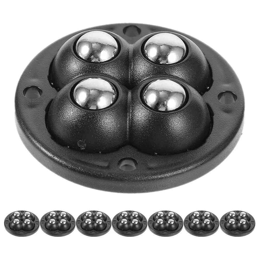 8Pcs Self Adhesive Mini Caster Wheels Black Silent 360 Swivel Rollers for Furniture Appliance Trash Bin Storage Case Moving