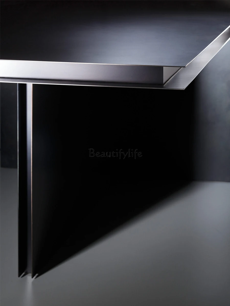 Italian minimalist dining table rectangular modern light luxury wrought iron dining table