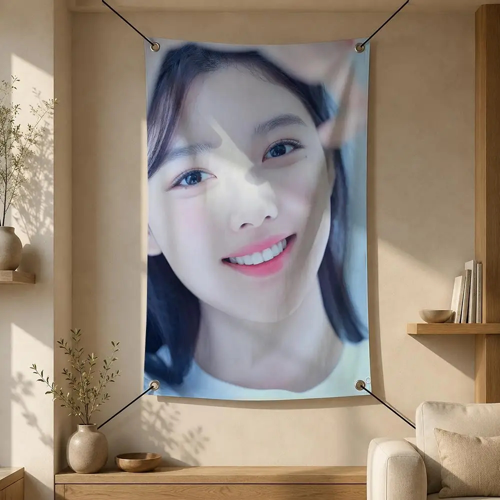 Actress K-Kim Yoo Jung Flags Flag Banner Wall Hanging for Bedroom Dorm Room Home Bar Party Indoor Outdoor Wall Decor