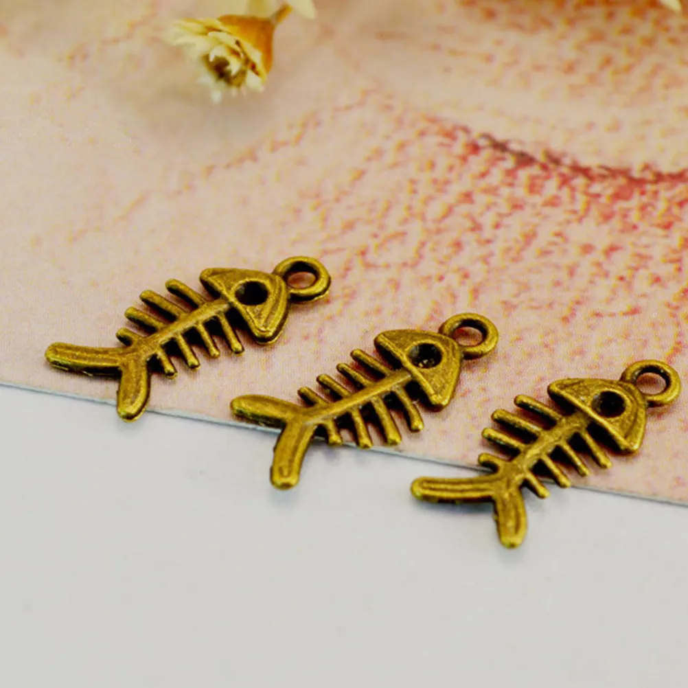 

100 шт. подвесок-рыбок из сплава для рукоделия, аксессуары для изготовления украшений, для ожерелий, браслетов, брелоков, поделок ручной работы