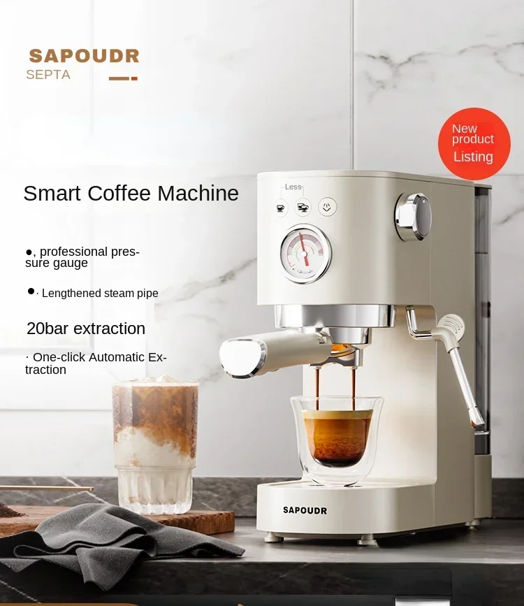 

sapoudr EC30 semi-automatic Italian household small steam whipping and foam integrated espresso machine 220V