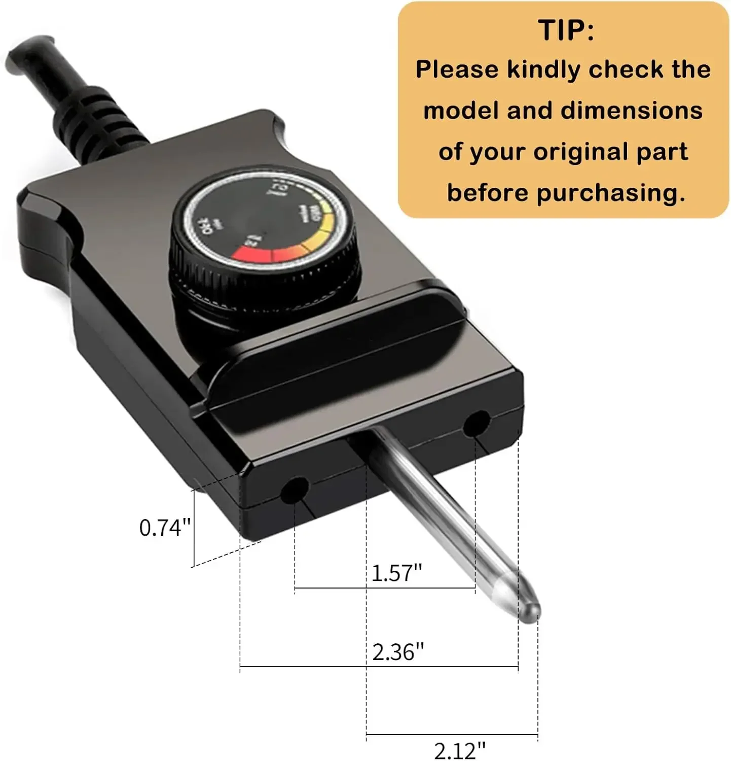 Adjustable Analog Control Power Cord for Masterbuilt Smoker - Efficient Thermostat Probe for Turkey Fryers - Reliable and Durabl