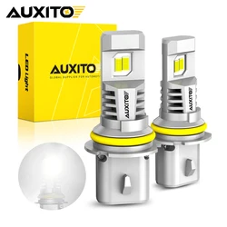 AUXITO 2Pcs 9007 HB5 LED Headlight Bulb Fog Lamp Wireless with Fan High Low Beam 30000LM Super Bright 6500K White Car Head Light