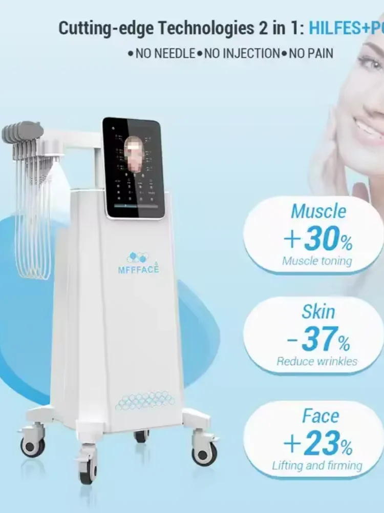 BECO 7 Pads MFFface Skin Firming Wrinkle removal Removal Eyebags MFFFACE PCRF HILFES Skin Tightening Machine