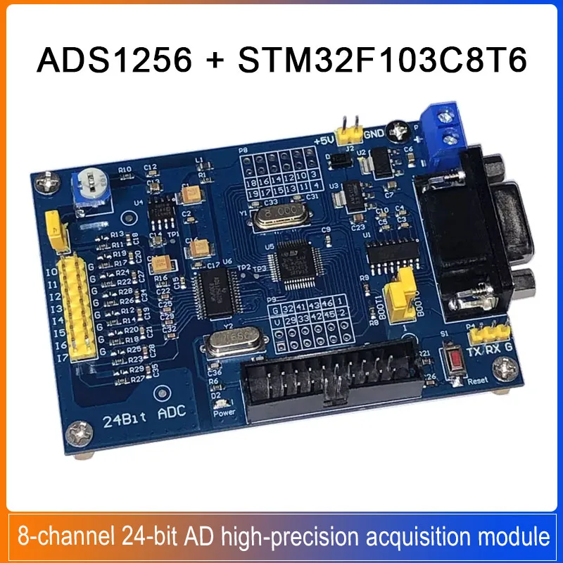 

ADS1256 Board 24-Bit AD High-Precision Acquisition Module ADS1256 + STM32F103C8T6 8-channel 24-bit ADC Conversion Module