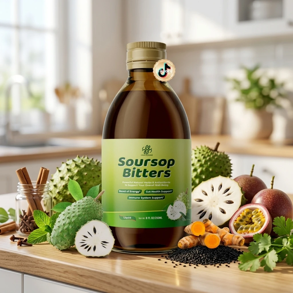 iMATCHME Soursop Bitters Liquid – 250ml / 16 fl.oz | Natural Herbal Tonic with Soursop, Turmeric & Black Sesame | Energy Boost