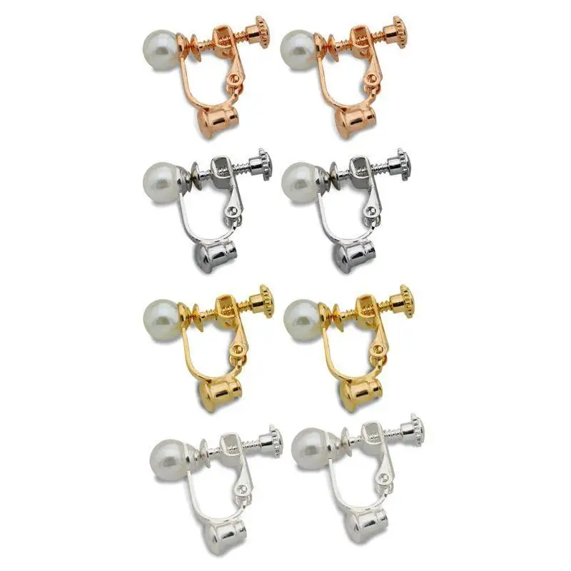 A52E DIY handgefertigte Clip-on-Ohrring-Konverter, Schraub-Ohrclip-Konverter, verwandeln Sie Ohrstecker mit silberner Nadel in – Detail 5