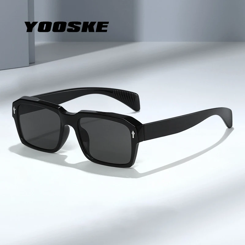 YOOSKE Rectangle sunglasses Brand Square Sun glasses Women Men Fashion Luxury Designer Sun Glasses Vintage Leopard Eyeglasses