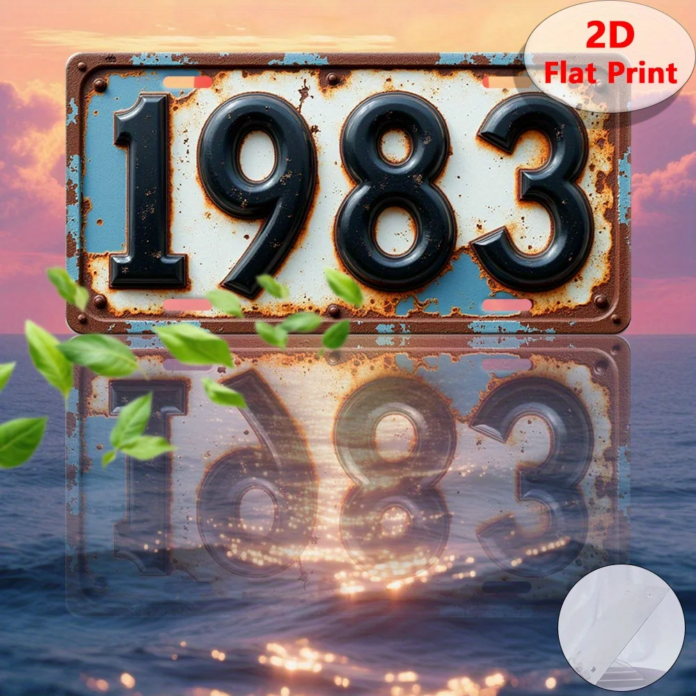 2D Flat, 2D Flat Printing, 1pc, Vintage Tin Sign, Decorative Plaque & Statues (12