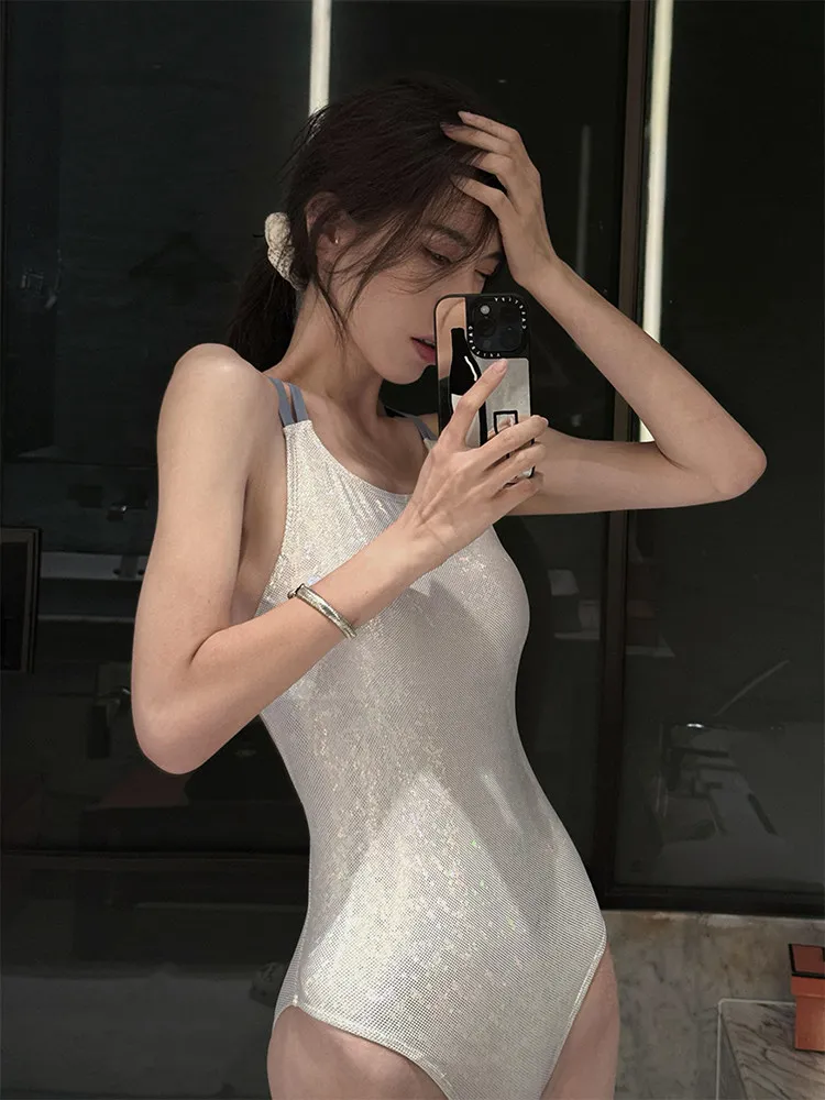 

2026 High Waisted Halter One Piece Swimsuit Bikini Set Women's Bohemian Style Push Up Sexy Tummy Control Summer