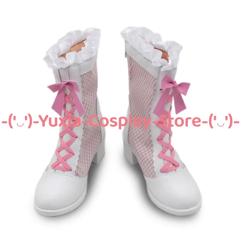 유샤이아코스프레! 반드림! 마루야마 아야 코스프레 신발 애니메이션 게임 캐릭터 소품 PU 가죽 부츠 할로윈 카니발 파티 의상