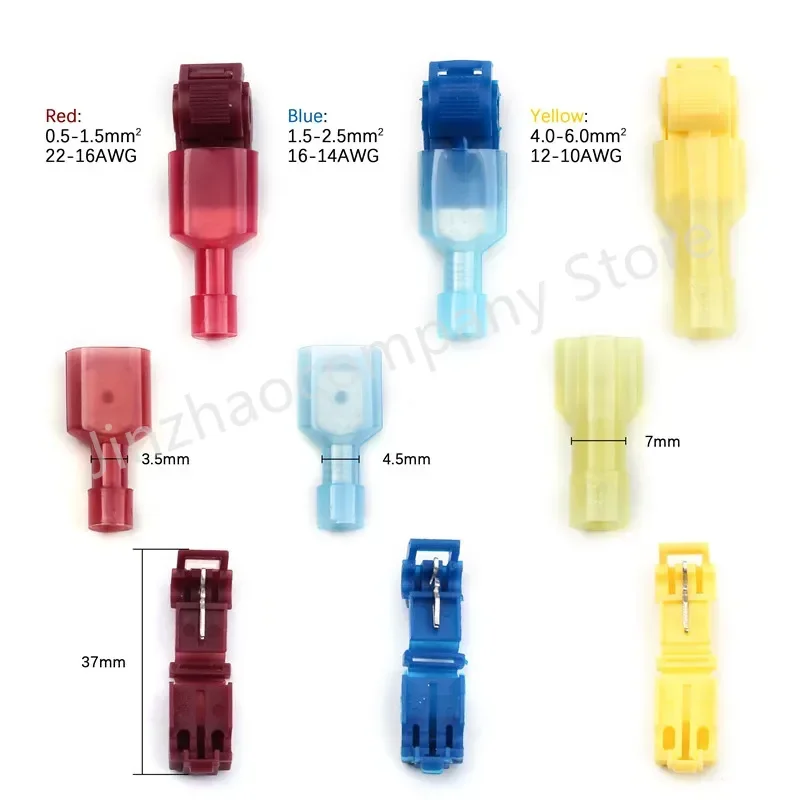 10-100Pcs Quick Electrical Cable Connectors Snap Splice Lock Wire Terminal Crimp car Wire Connector Electric Connector Audio Kit