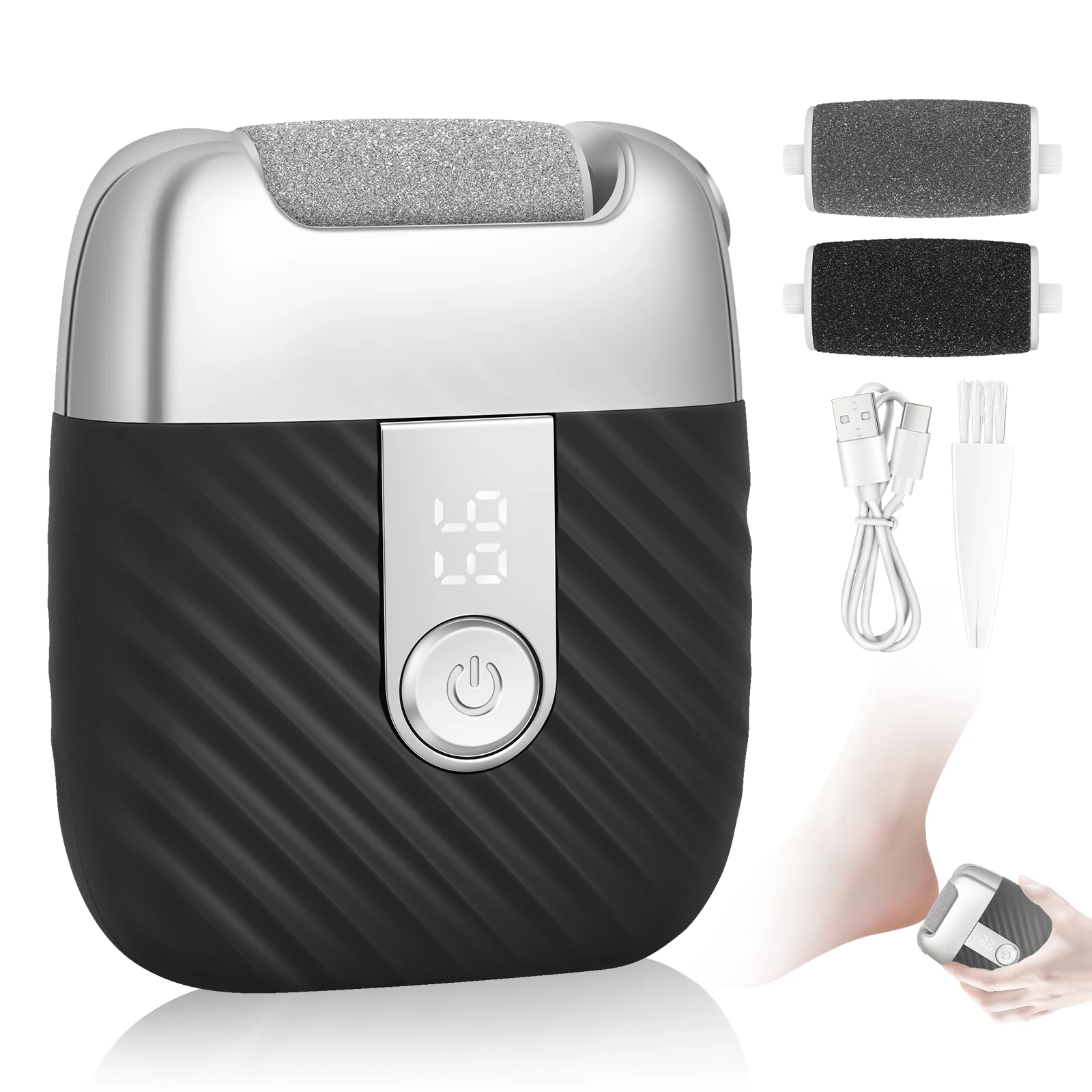 Rechargeable Electric Foot Grinder Dead Skin Callus Electric Foot Feet Scrubber For Dry Cracked Feet Foot Care Repair Tool