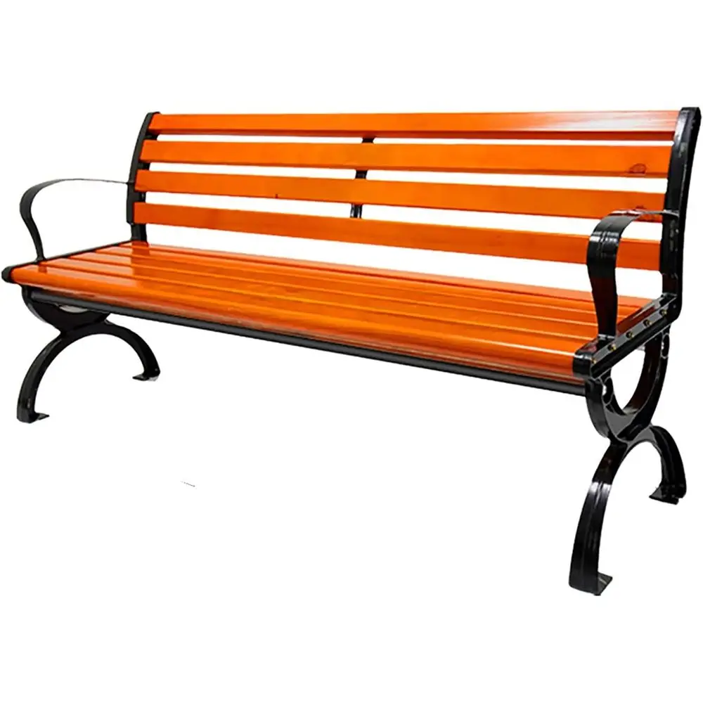 

Durable Outdoor Metal and Wooden Garden Bench, Weather-Resistant Patio Seat for Leisure, Supports Up to 880 lbs