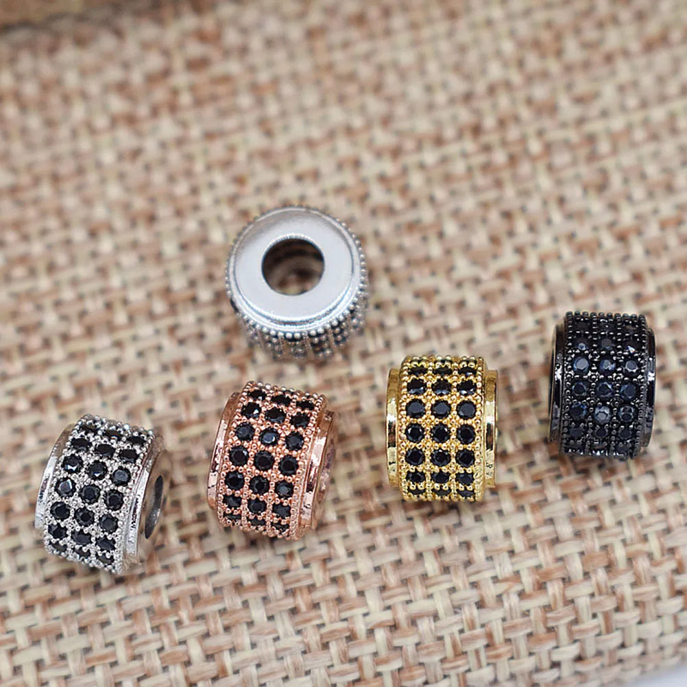 

5pcs Zircon Spacer Premium Copper Micro Pave Loose For Diy Jewelry Making Necklace Bracelet Earring Pendant Craft Handmade Gift