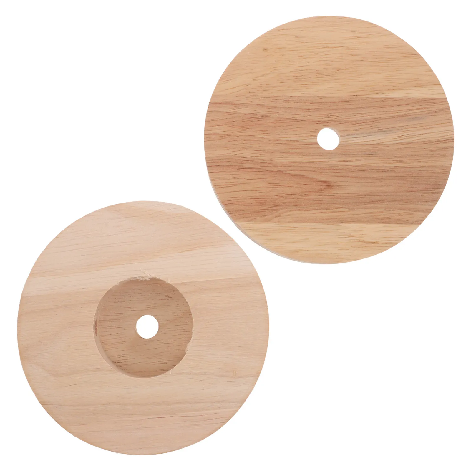 2Pcs Solid Wood Rustic Lamp Base Round Shape for DIY Table Lamp E27 E14 Holder Bedroom Living Room Office Decorative Lighting