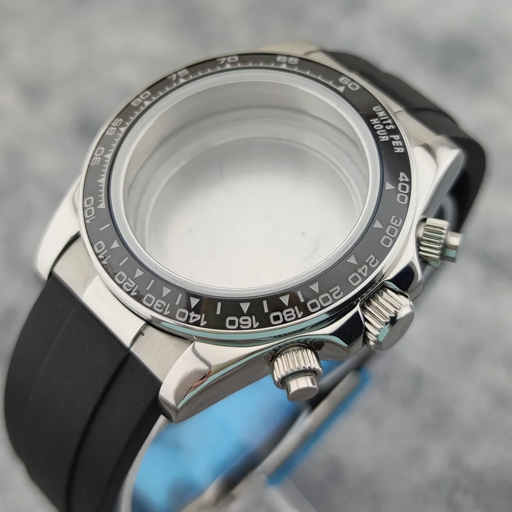 39mm VK63 Case Sapphire Glass Rubber Strap Waterproof 50 meters Suitable for VK63/vk64 Quartz Movement Watch Accessories