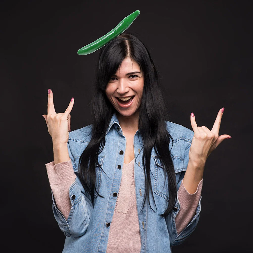 

2Pcs Cucumber Vegetable Headband Simulation Cosplay Unique Hair Hoop Adult Costume Party Halloween Festival Vegetable Hair Hoop