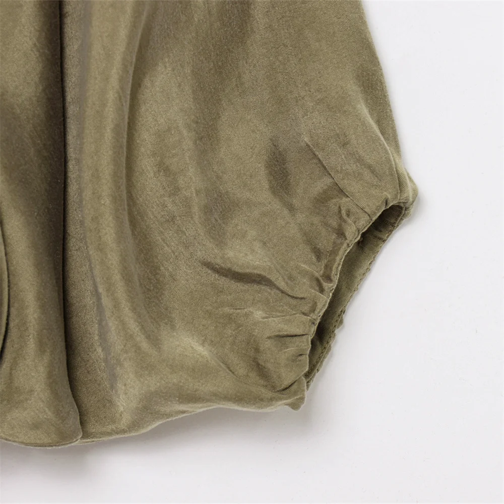 Chaqueta de piloto hinchada para mujer con decoración de cremallera de solapa para primavera y verano ropa casual para mujer