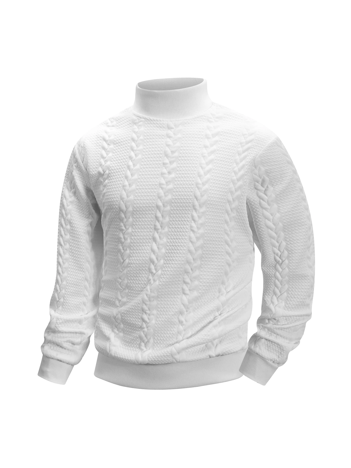 Men's long sleeved Pullover Knitted jacquard patterns spliced Sports Casual Warm turtleneck sweater fashion men Street Wear
