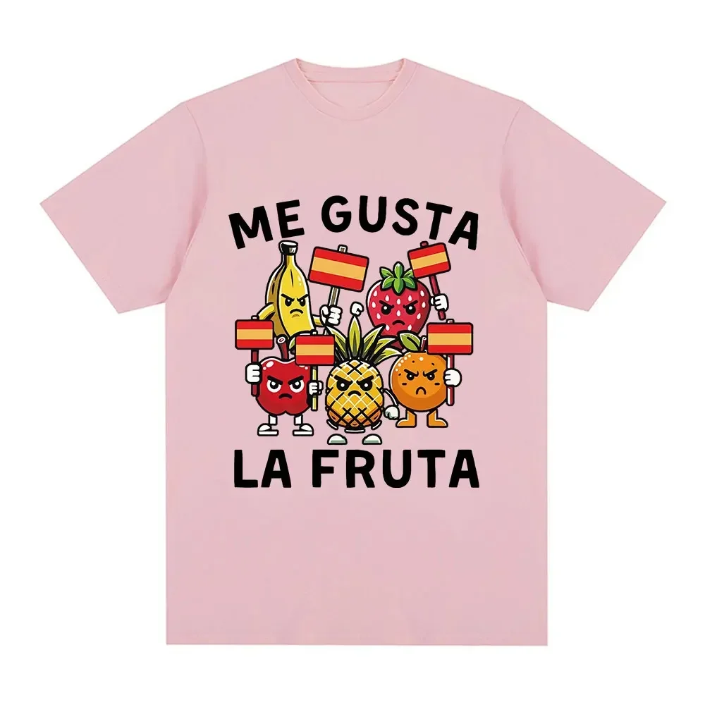 Camiseta Me Gusta La Fruta divertida me gusta frutas Meme español impreso camisetas mujeres camisetas casuales Tops ropa