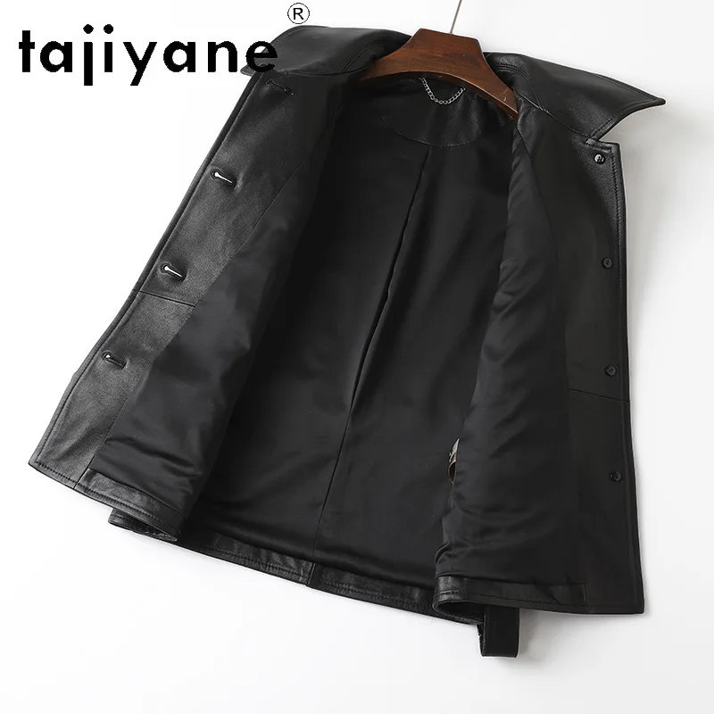 TAJIYANE Genuine Leather Jacket Women Sleeveless Leather Coat Semi Vegetable Tanned Sheepskin Black Biker Jackets Veste Femme
