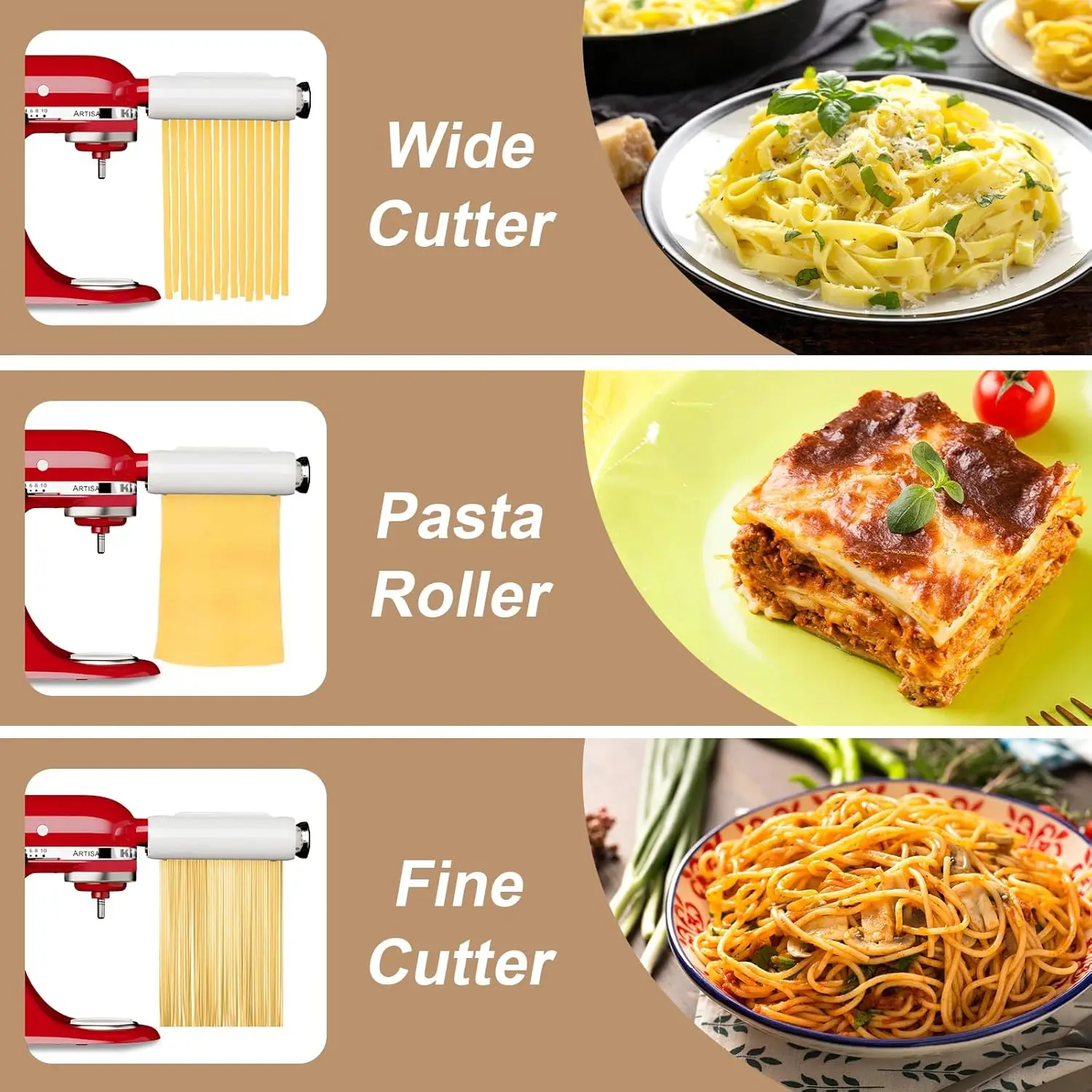 ta Maker Machine - Electric Pasta Makers Attachment Set 3-In-1 For Kitchenaid Stand Mixers Noodle Maker Kit Included Sheet
