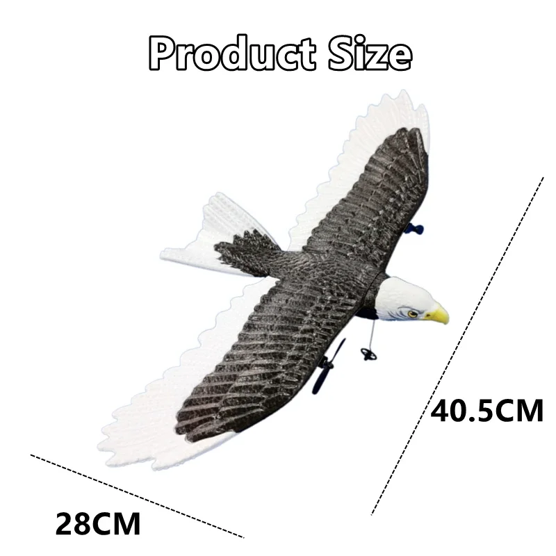 FX651 2,4 GHz 2CH RC Eagle Plane – elektrisches Starrflügel-Schaumstoffgleiter, Bald Eagle-Simulation, fliegendes Spielzeug mit Fernbedienung für Kinder