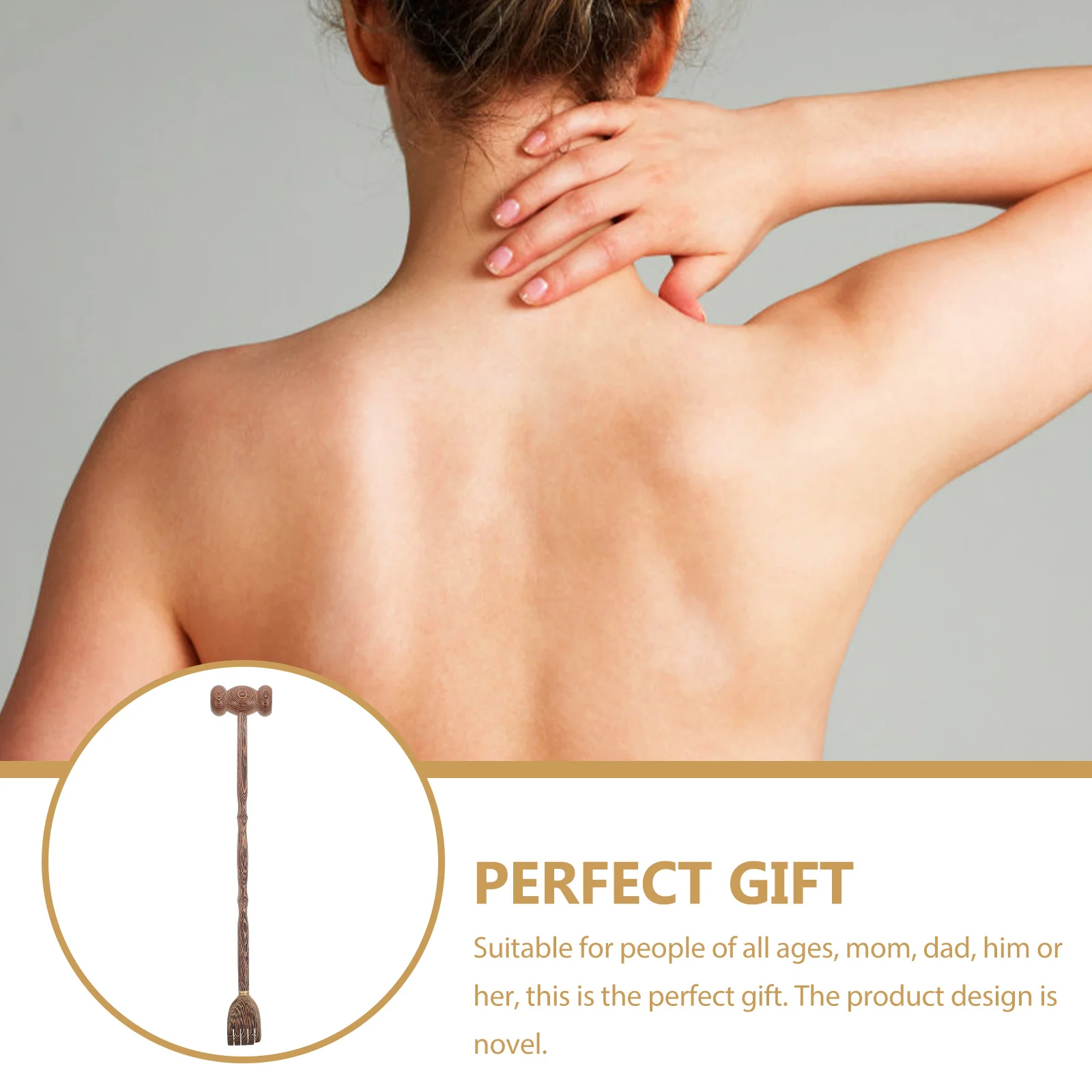 

Portable Back Scratcher Multi-Functional Hammer Massager Body Scratcher for Relaxation Points Stimulation Wooden Massage Hammer