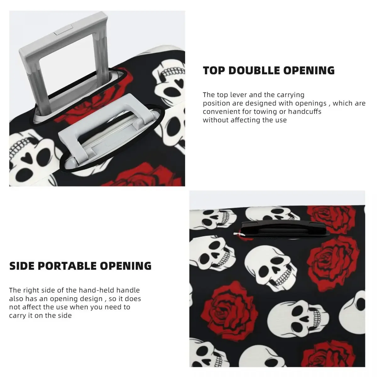 ผ้าคลุมฝุ่นป้องกันกระเป๋าเดินทางมีความยืดหยุ่นพิมพ์ลายฮาโลวีน, อุปกรณ์เสริมกระเป๋าเดินทางขนาด18-32นิ้ว