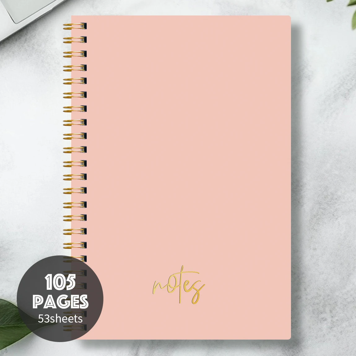 A5 Pink Spiral Notebook Journal with Waterproof Cover Thick Paper Lined Pages for Writing Notes Office School Diary