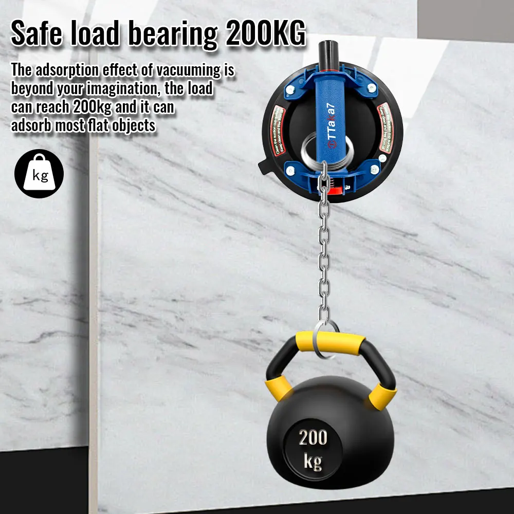

8 Inch Household Vacuum Air Pump Suction Cup Tiling Suction Cup Holder Glass Rock Panel Pressure Gauge Tool Suction Hand Pump