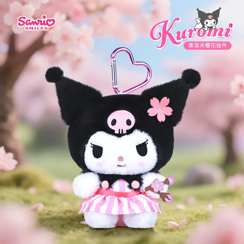 Sanrio Peluche Hello Kitty Kuromi Melody Cinnamoroll Stuffed Toys Pendant Cute Plush Toys Keyring Anime Keychain Birthday Gift