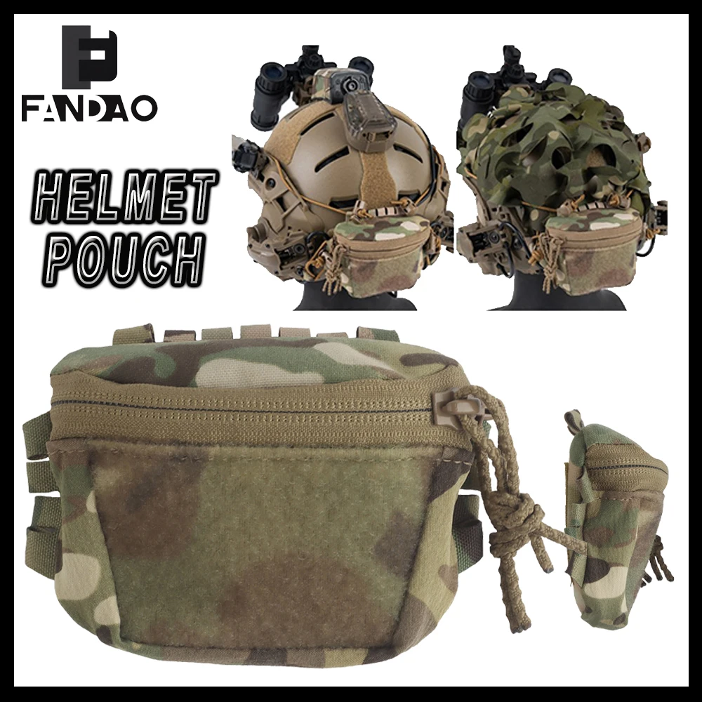 Tactical Universal Helmet Bag Pouch NVG Battery Rear Counterweight Double-Ended Zipper Organizer for FAST MK PJ Airsoft Helmet