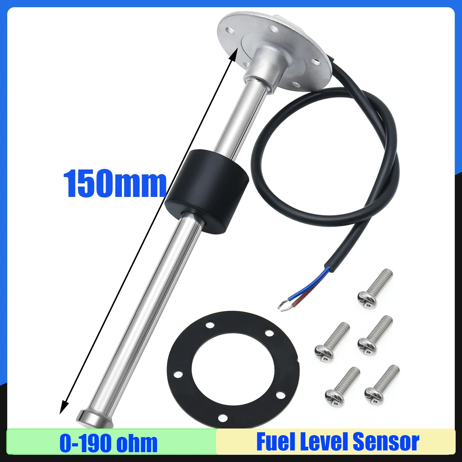 Groene LED Digitale 2 IN 1 52 mm meter met alarm 0-190ohm waterniveaumeter + afwasserniveaumeter voor waterrioolniveausensor auto