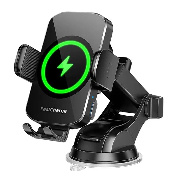 Discount 15W Wireless Car Charger,Auto-Clamping Phone Holder,3 in 1 Dashboard/Windshield/Air Vent Phone Mount Car Accessories