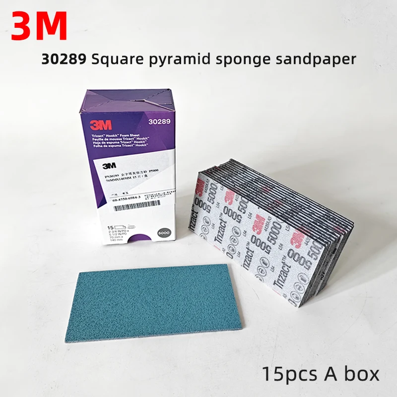 

3M 30289 Trizact Beauty Sponge Sandpaper 5000 Grit Square Sand Disc for Car Polishing Fine Grinding