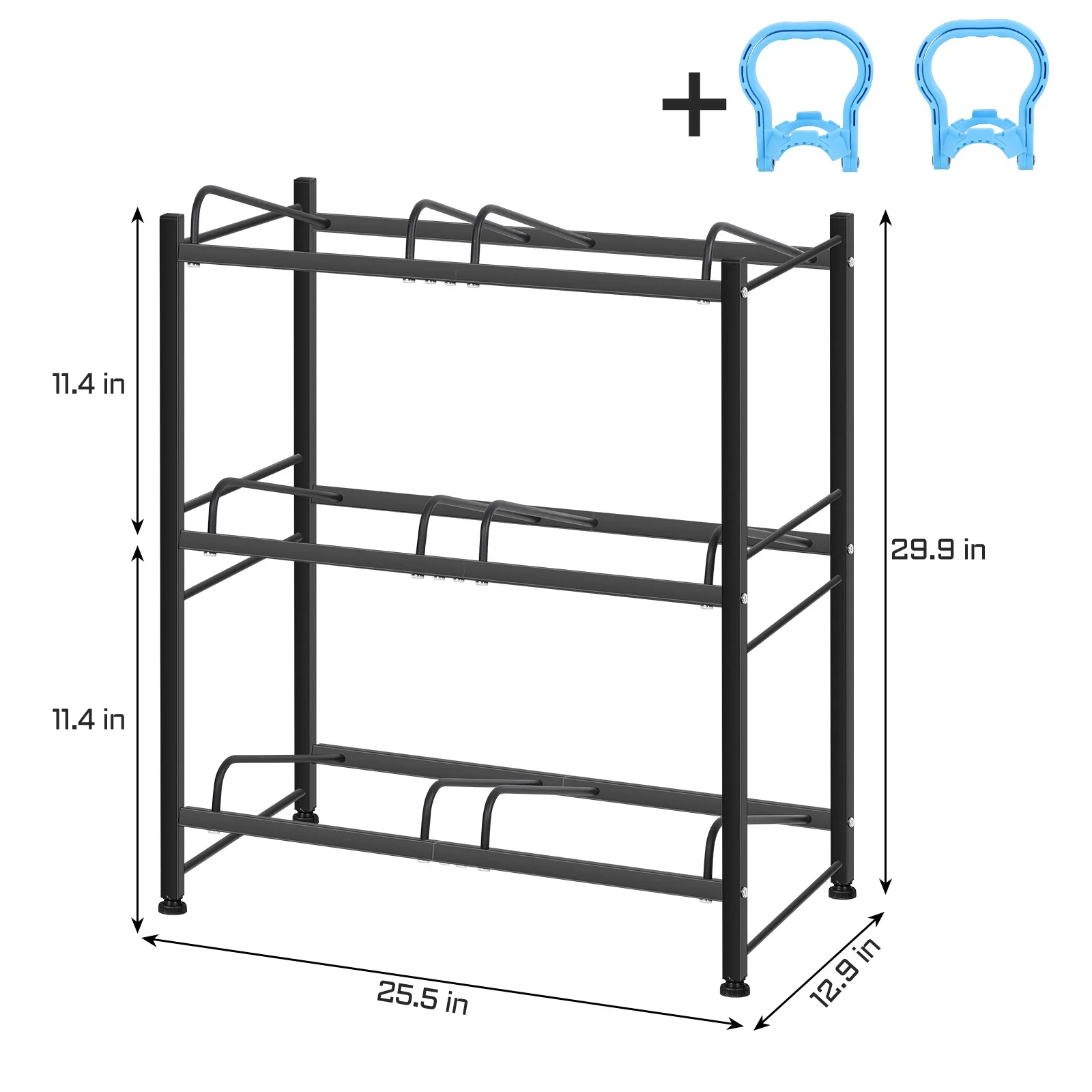 

5 Gallon Water Bottle Holder 3 Tier Heavy Duty Water Jug Rack for 6 Bottles Detachable 5 Gallon Water Jug Stand Organizer Shelf