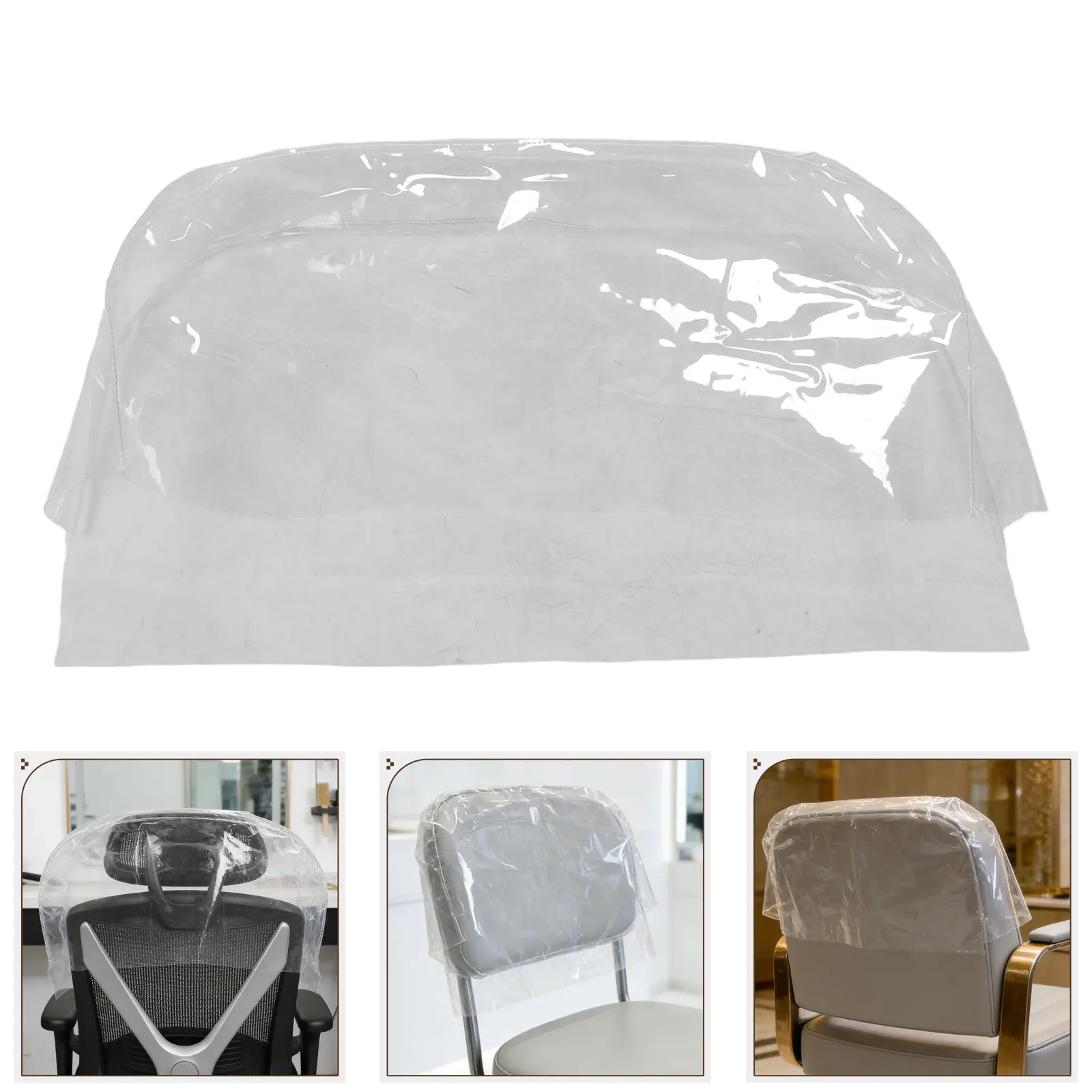 Barbershop Chair Cover Clear Waterproof Hairdressing Chair Back Cover Protective Vinyl Salon Massage Seatback 25.6x12.8in Stain