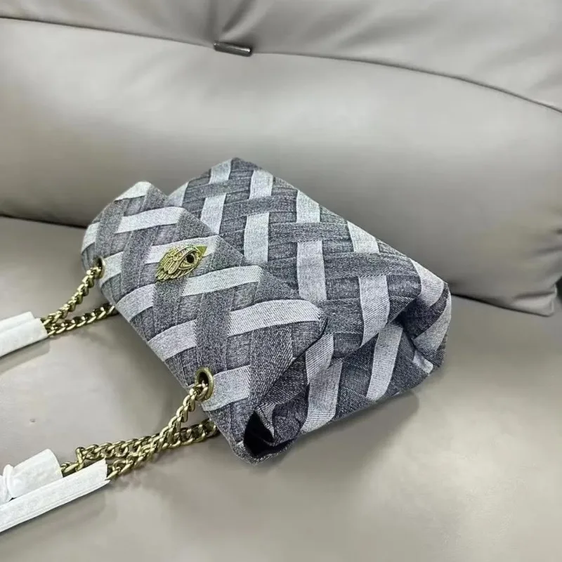 حقيبة جديدة من قماش الدنيم للغسيل الماسي لعام 2024 حقيبة الكل في واحد بكتف واحد وسلسلة كروس كلاسيكية كلاسيكية على شكل رأس هوك