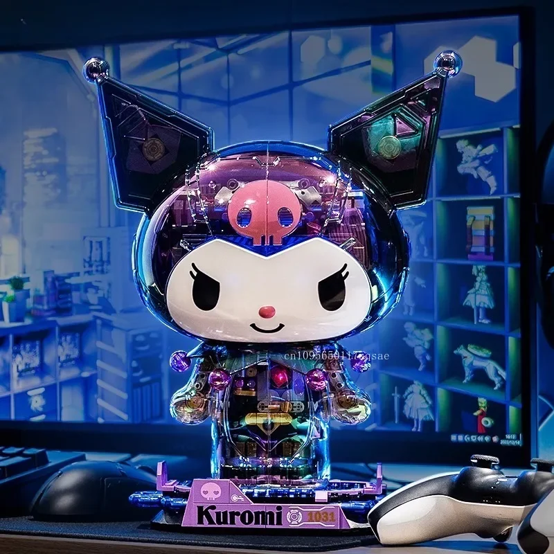 

Sanrio Building Blocks Kuromi Semi-mechanical Assembly Toy Collector Model Cartoon Desktop Ornaments Children's Holiday Gift