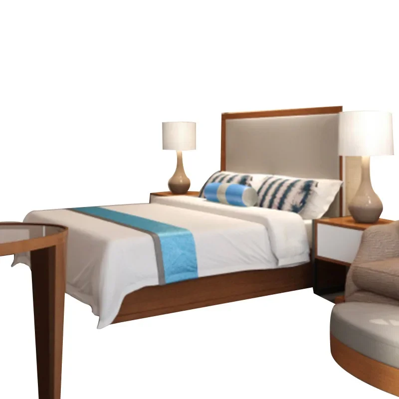 

Hotel, furniture, bed and breakfast, multi-layer board stickers, furniture, bed solid wood leather, paint bedside table